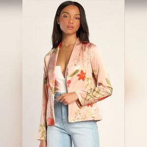 NWT Printed open front lightweight blazer